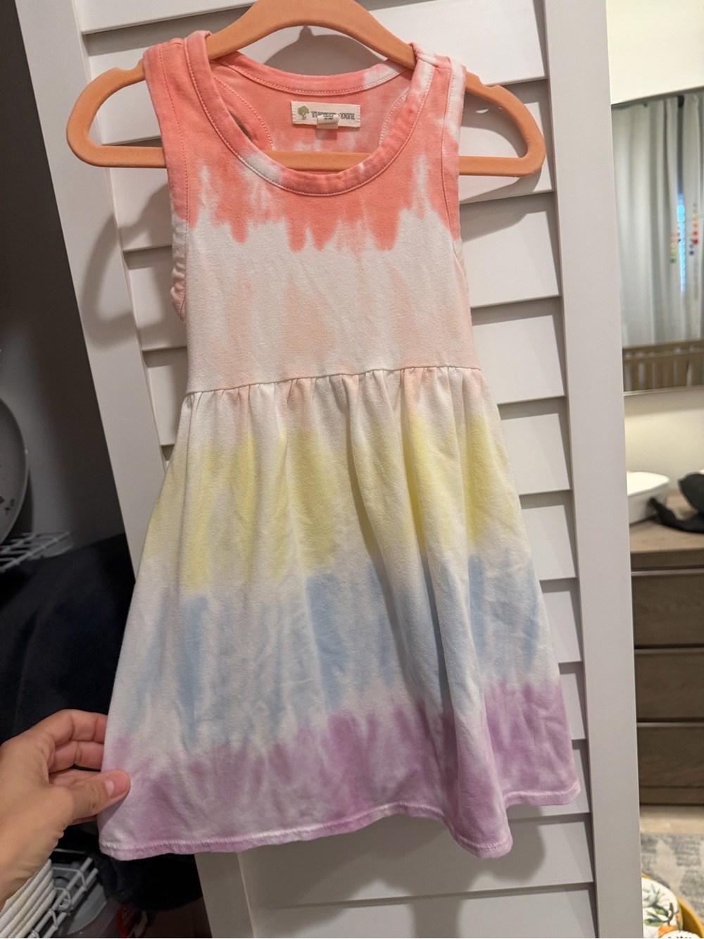 Tucker + Tate Girls' Tie-Dye Sleeveless Dress - Coral, Yellow, Blue, Lavender
